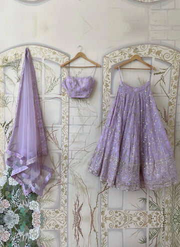 Lovely lavender Elegant Georgette lehenga for all your party needs!